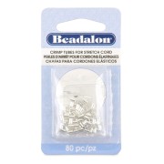 Argenté - Perles tubes à écraser 3x2 mm pour cordon élastique 0.8 mm - Argenté x80 Perles tubes à écraser 3x2 mm pour cordon élastique 0.8 mm - Argenté x80
