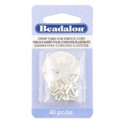 Perles tubes à écraser 5x2.7 mm pour cordon élastique 1 mm - Argenté x40