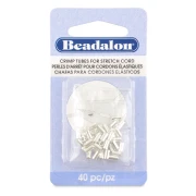 Perles tubes à écraser 5x2.7 mm pour cordon élastique 1 mm - Argenté x40