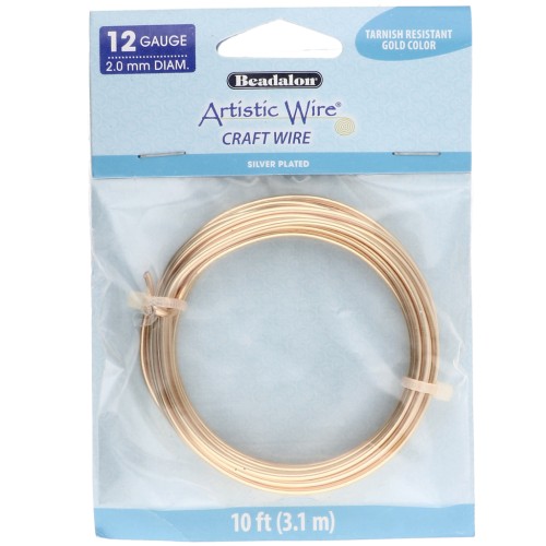 Fil de cuivre Artistic Wire 2.1 mm - Plaqué Argent Doré anti-ternissement x3.1m