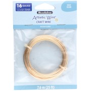 Fil de cuivre Artistic Wire 1.3 mm - Plaqué Argent Doré anti-ternissement x7.6m