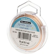 Fil de cuivre Artistic Wire 0.64 mm - Plaqué Argent Doré anti-ternissement x9.1m