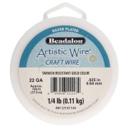 Fil de cuivre Artistic Wire 0.64 mm - Plaqué Argent Doré anti-ternissement x37.8m