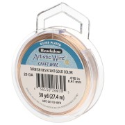 Fil de cuivre Artistic Wire 0.41 mm - Plaqué Argent Doré anti-ternissement x27.4m