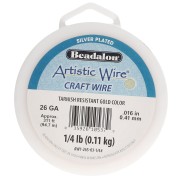 Fil de cuivre Artistic Wire 0.41 mm - Plaqué Argent Doré anti-ternissement x94.7m