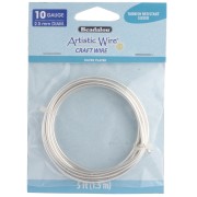 Fil de cuivre rond 2.6 mm Artistic Wire anti-ternissement - Argenté x1.5m
