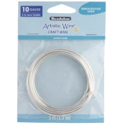 Fil de cuivre rond 2.6 mm Artistic Wire anti-ternissement - Argenté x1.5m
