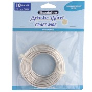 Fil de cuivre rond 2.6 mm Artistic Wire anti-ternissement - Argenté x7.6m