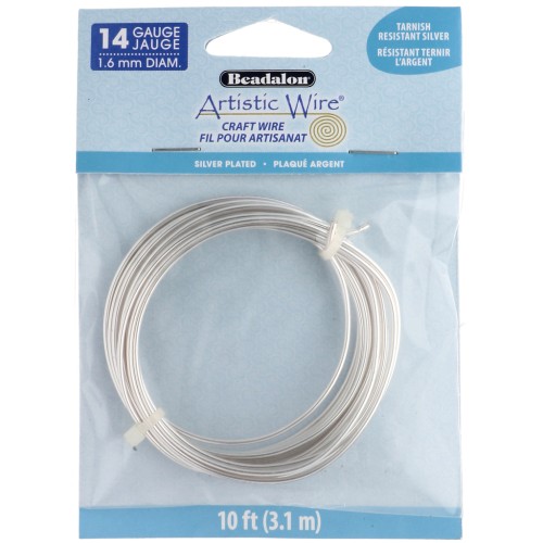 Fil de cuivre rond 1.6 mm Artistic Wire anti-ternissement - Argenté x3.1m
