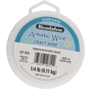 Fil de cuivre rond 0.64 mm Artistic Wire anti-ternissement - Argenté x37.8m