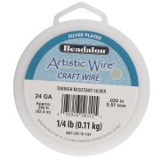 Fil de cuivre rond 0.51 mm Artistic Wire anti-ternissement - Argenté x62.4m