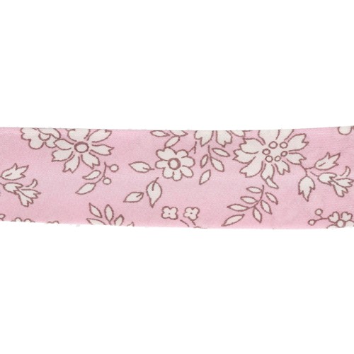 Biais en tissu Liberty - Capel - Rose - Nude x1m