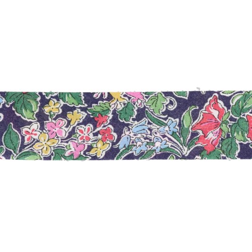 Biais en tissu Liberty - Clare Rich - Violet - Vert - Rouge x1m