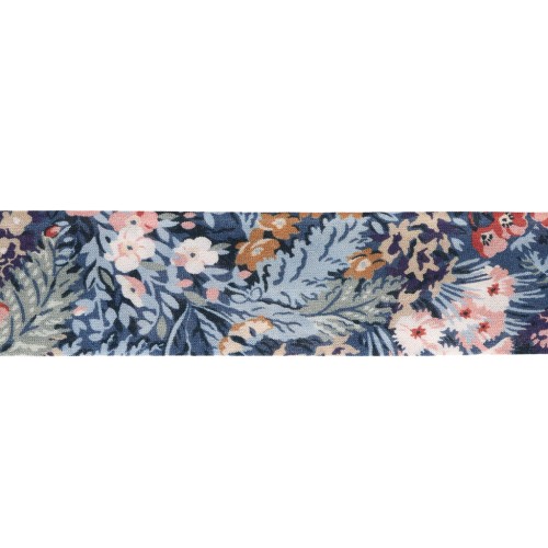 Biais en tissu Liberty - Connie Evelyn - Bleu - Terracotta - Ocre x1m