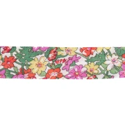 Biais en tissu Liberty - Isla rose - Vert - Rose - Jaune x1m