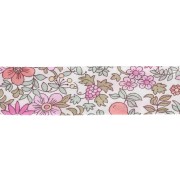 Biais en tissu Liberty - Fruit punch - Blanc - Rose - Vert pastel x1m