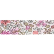 Biais en tissu Liberty - Fruit punch - Blanc - Rose - Vert pastel x1m