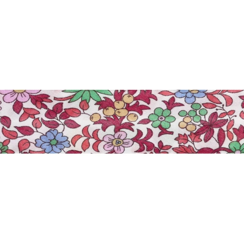 Biais en tissu Liberty - Fruit punch - Blanc - Multicolore x1m