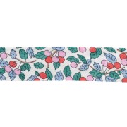 Biais en tissu Liberty - Collen's - Blanc - Bleu - Vert x1m