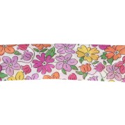 Biais en tissu Liberty - Organic - Blanc - Fuchsia - Lilas x1m