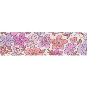 Biais en tissu Liberty - Organic - Crème - Vieux Rose - Mauve x1m