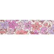 Biais en tissu Liberty - Organic - Crème - Vieux Rose - Mauve x1m