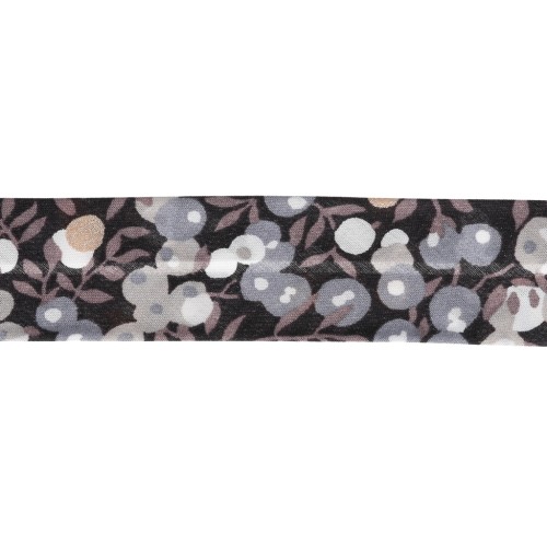 Biais en tissu Liberty - Wiltshire - Marron foncé - Taupe - Gris x1m