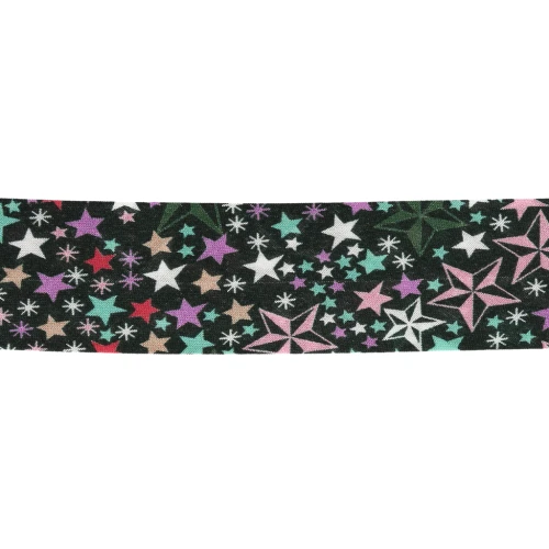 Biais en tissu Liberty - Adelajda - Noir - Multicolore x1m