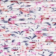 Cordon en tissu Liberty - Blanc - Vieux mauve - Rouge x1m