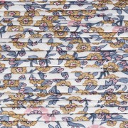 Cordon en tissu Liberty - Empress - Blanc - Bleu gris - Ocre x1m