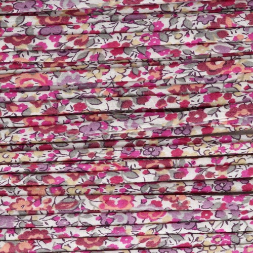 Cordon en tissu Liberty - Emma and Georgina - Blanc - Rose - Violet x1m