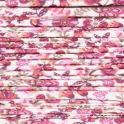 Cordon en tissu Liberty - Phoebe - Prune - Saumon - Safran x1m
