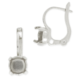 Dormeuses porte-cabochon 1028/1088 6 mm argenté x2