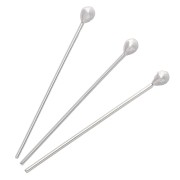 Clous tête boule 30x0.8 mm - tête du clou 2.5 mm - Argent 925 x5