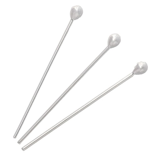 Clous tête boule 30x0.8 mm - tête du clou 2.5 mm - Argent 925 x5