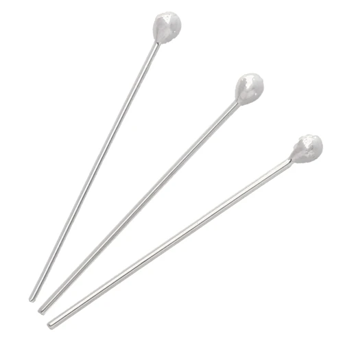 Clous tête boule 30x0.8 mm - tête du clou 2.5 mm - Argent 925 x5