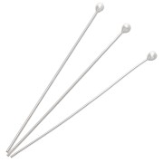 Clous tête boule 50x0.8 mm - tête du clou 2.5 mm - Argent 925 x5