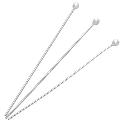 Clous tête boule 50x0.8 mm - tête du clou 2.5 mm - Argent 925 x5