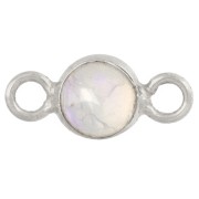 Opale - Intercalaire rond 4.5 mm avec pierre gemme - Argent 925 - Opale Intercalaire rond 4.5 mm avec pierre gemme - Argent 925 - Opale