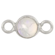 Intercalaire rond 4.5 mm avec pierre gemme - Argent 925 - Opale