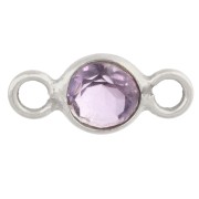 Amethyste - Intercalaire rond facetté 4.5 mm avec pierre gemme - Argent 925 - Amethyste Intercalaire rond facetté 4.5 mm avec pierre gemme - Argent 925 - Amethyste