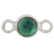 Imitation Emeraude - Intercalaire rond facetté 4.5 mm avec pierre gemme - Argent 925 - imitation Emeraude Intercalaire rond facetté 4.5 mm avec pierre gemme - Argent 925 - imitation Emeraude