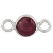 imitation Rubis - Intercalaire rond facetté 4.5 mm avec pierre gemme - Argent 925 - imitation Rubis x1 Intercalaire rond facetté 4.5 mm avec pierre gemme - Argent 925 - imitation Rubis x1