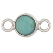 Turquoise - Intercalaire rond 4.5 mm avec pierre gemme - Argent 925 - Turquoise x1 Intercalaire rond 4.5 mm avec pierre gemme - Argent 925 - Turquoise x1