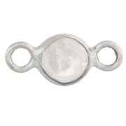 Pierre de lune - Intercalaire rond facetté 4.5 mm avec pierre gemme - Argent 925 - Pierre de lune x1 Intercalaire rond facetté 4.5 mm avec pierre gemme - Argent 925 - Pierre de lune x1