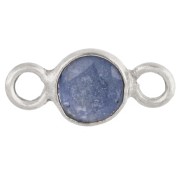 imitation Saphir - Intercalaire rond facetté 4.5 mm avec pierre gemme - Argent 925 - imitation Saphir Intercalaire rond facetté 4.5 mm avec pierre gemme - Argent 925 - imitation Saphir