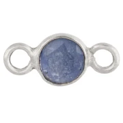 Intercalaire rond facetté 4.5 mm avec pierre gemme - Argent 925 - imitation Saphir