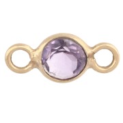 Amethyste - Intercalaire rond facetté 4.5 mm pierre gemme - Argent 925 Doré Or fin - Amethyste Intercalaire rond facetté 4.5 mm pierre gemme - Argent 925 Doré Or fin - Amethyste