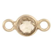 Intercalaire rond facetté 4.5 mm pierre gemme - Argent 925 Doré à l'or fin - Citrine