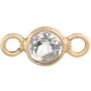 Cristal de roche - Intercalaire rond facetté 4.5 mm gemme - Argent 925 Doré Or fin - Cristal de roche Intercalaire rond facetté 4.5 mm gemme - Argent 925 Doré Or fin - Cristal de roche